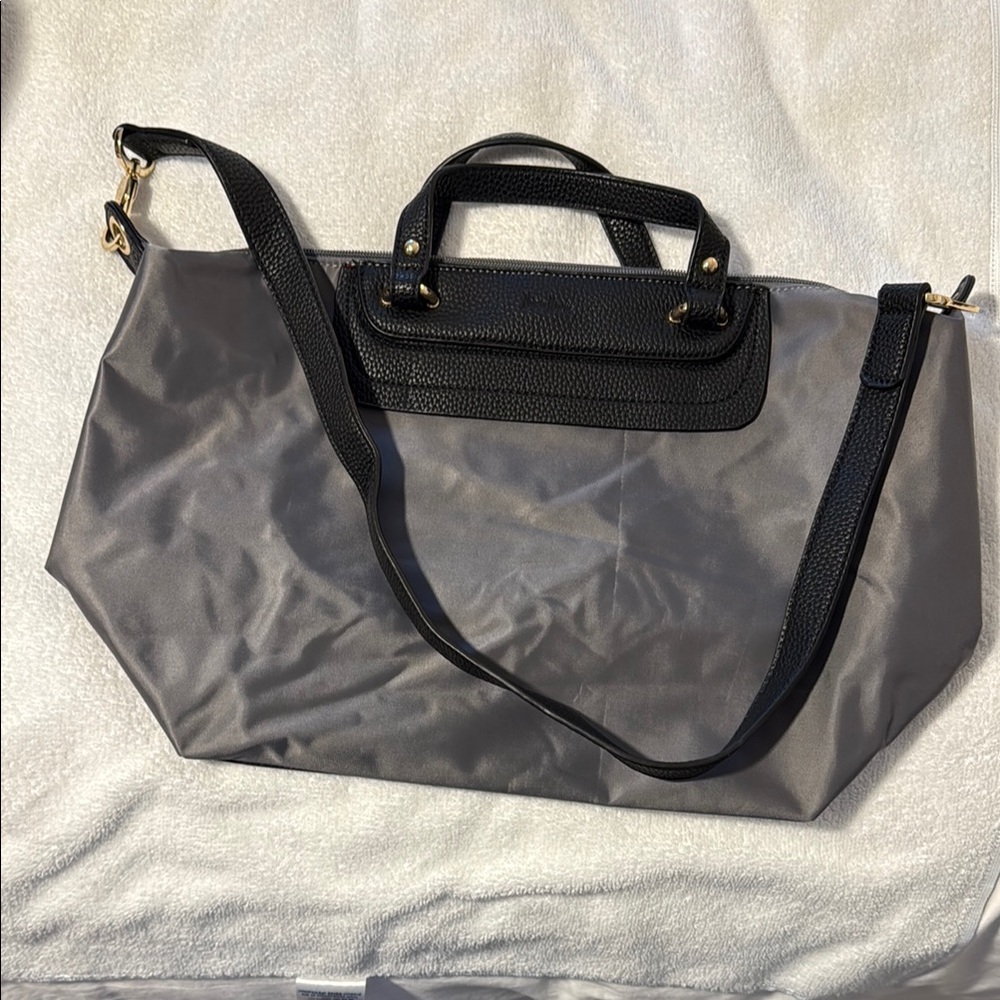 Neiman Marcus Black and Gray Tote with Versatile Carry Options